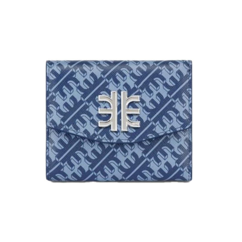 NEW JW PEI Navy Blue FEI Monogram Trifold Wallet