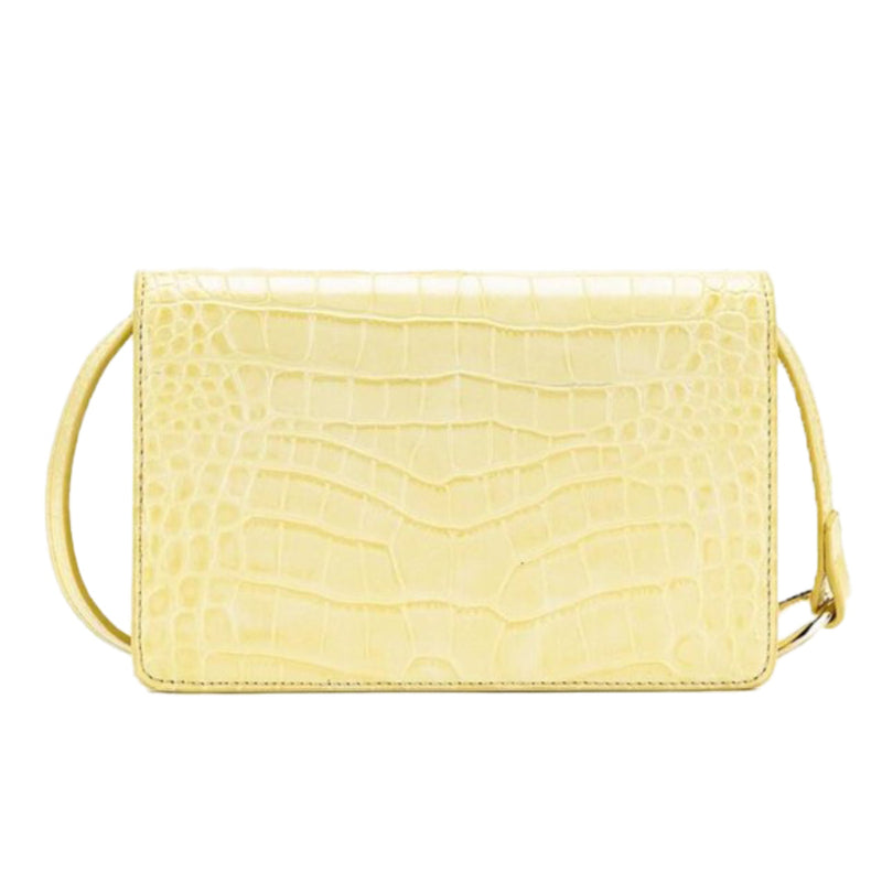 NEW JW PEI Yellow Julia Chain Crocodile Pattern Vegan Leather Crossbody Bag