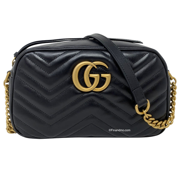 NEW Gucci Black Marmont Small Matelasse Crossbody Shoulder Bag