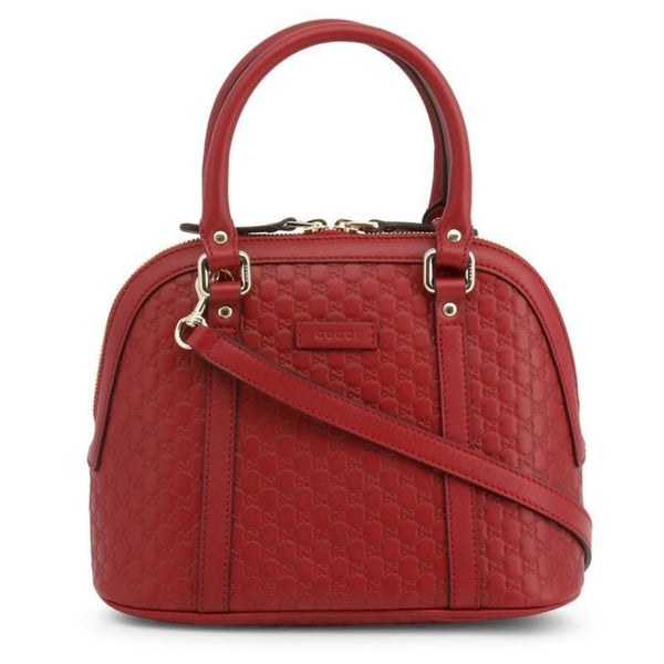 NEW Gucci Red Mini Convertible Micro GG Guccissima Dome Leather Satchel Shoulder Bag