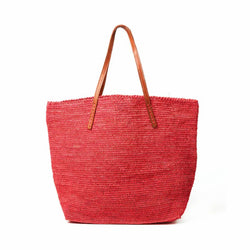 NEW Mar Y Sol Coral Pink Portland Crocheted Raffia Shoulder Tote Bag