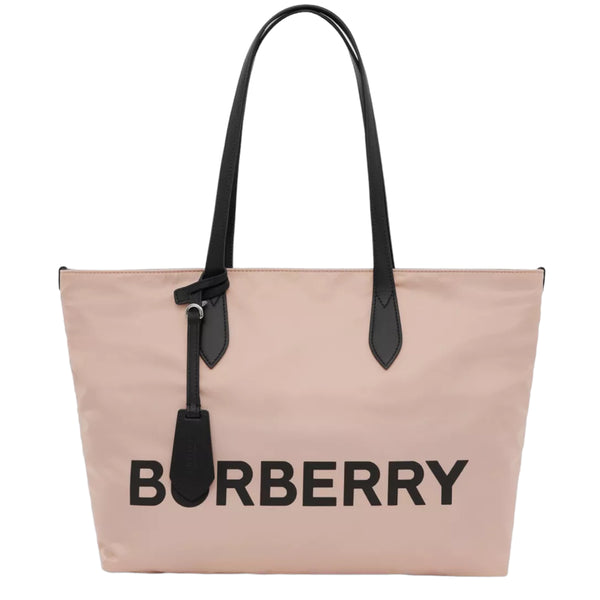 NEW Burberry Beige Printed Logo Econyl Tote Shoulder Bag