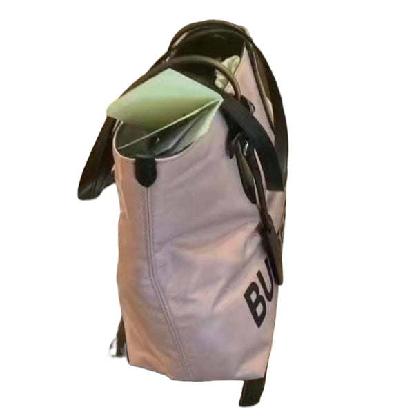 NEW Burberry Beige Printed Logo Econyl Tote Shoulder Bag