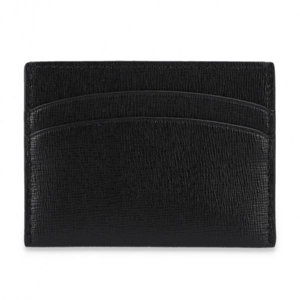 NEW Tory Burch Black Robinson Grained Leather Card Case Wallet