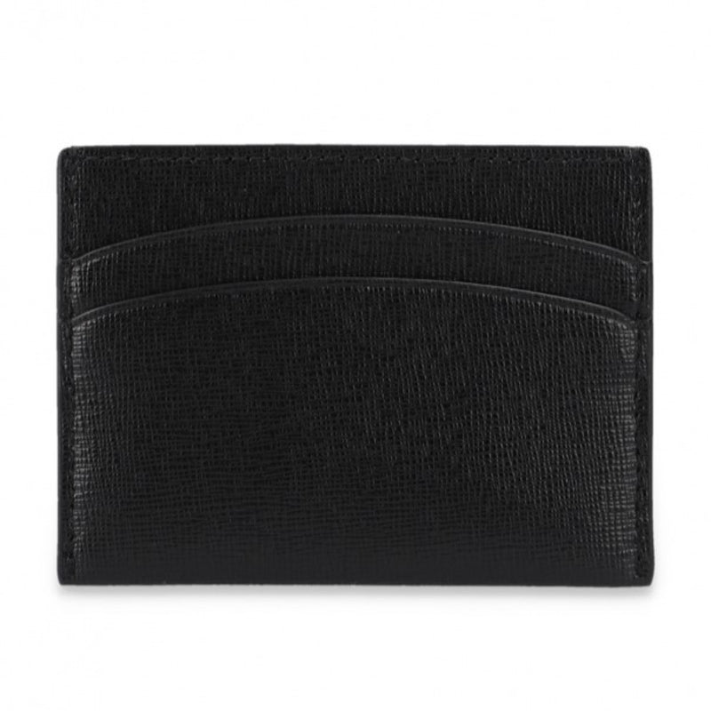 NEW Tory Burch Black Robinson Grained Leather Card Case Wallet