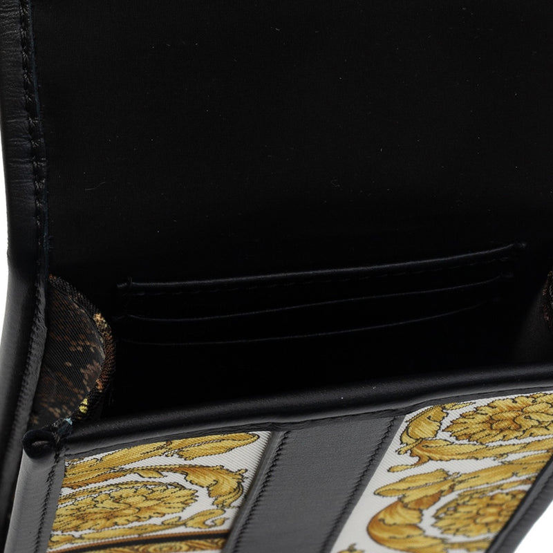 NEW Versace Multicolor Barocco Bondage Canvas Phone Holder Crossbody Bag