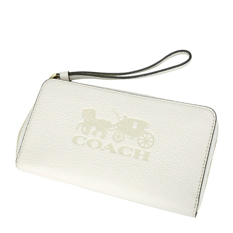NEW Coach White Jes Large Leather Phone Wallet Clutch Bag