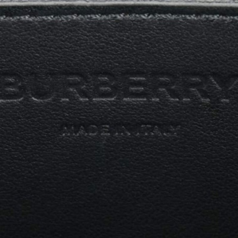 NEW Burberry Black Embosses Monogram Canvas Zip Around Wallet Clutch Bag