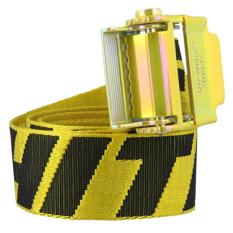 NEW Off-White Yellow Woven Fabric 2.0 Industrial Buckle Belt