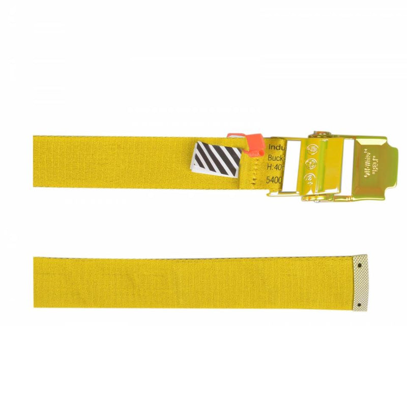 NEW Off-White Yellow Woven Fabric 2.0 Industrial Buckle Belt