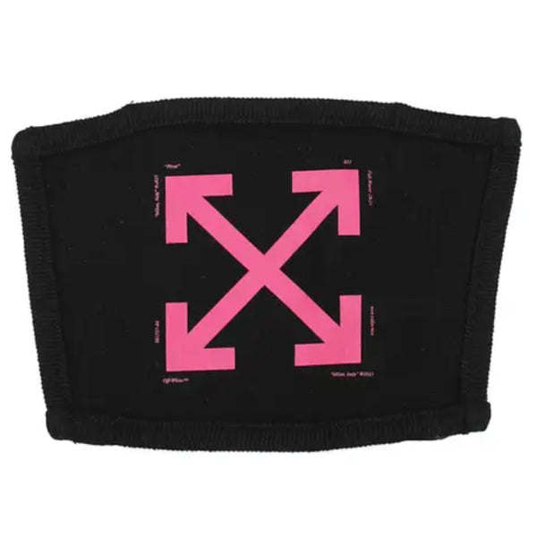 NEW Off-White Virgil Abloh Black Pink Printed Arrow Logo Cotton Mask