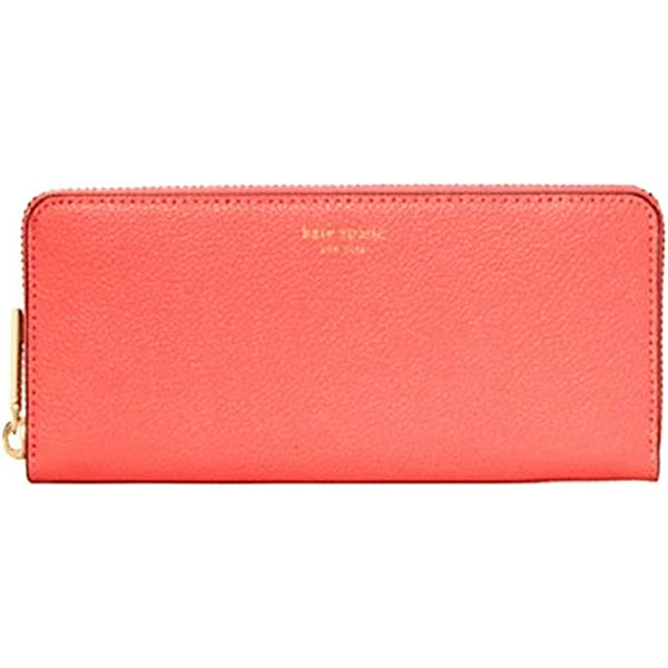 NEW Kate Spade Pink Peach Melba Margaux Slim Leather Continental Wallet Clutch Bag