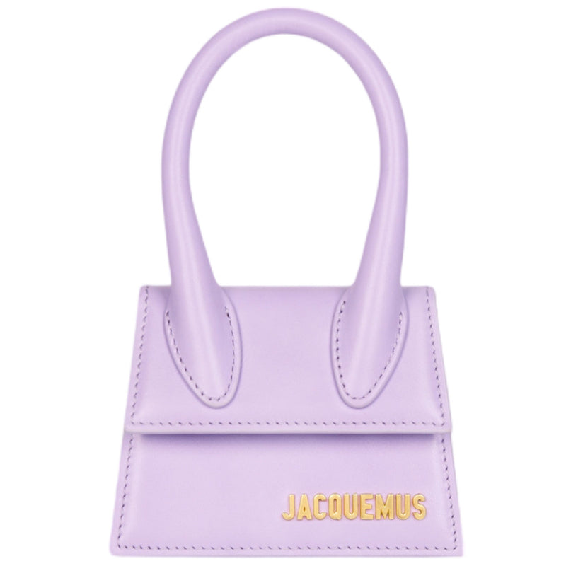 NEW Jacquemus Lilac Le Chiquito Signature Mini Leather Handbag Crossbody Bag