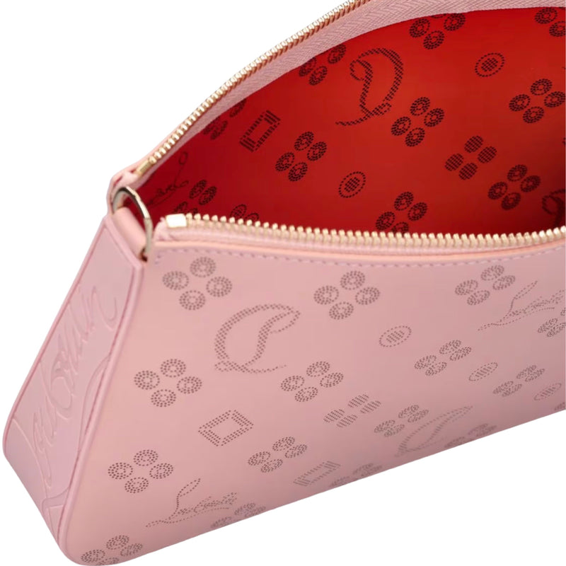 NEW Christian Louboutin Rosy Loubila Monogram Logo Leather Clutch Shoulder Bag