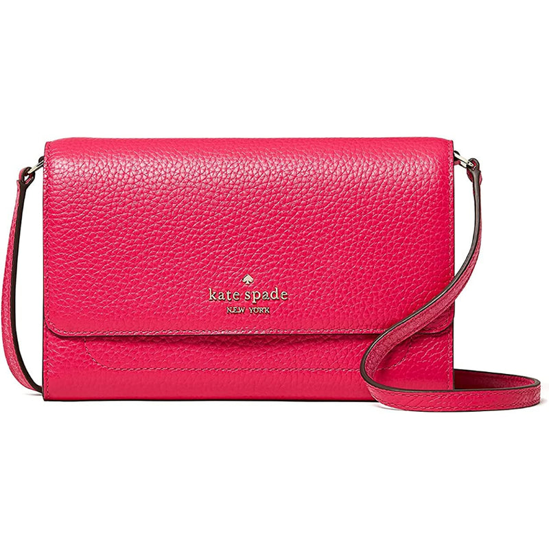 NEW Kate Spade Pink Ruby Harlow Pebbled Wallet on a String Crossbody Bag