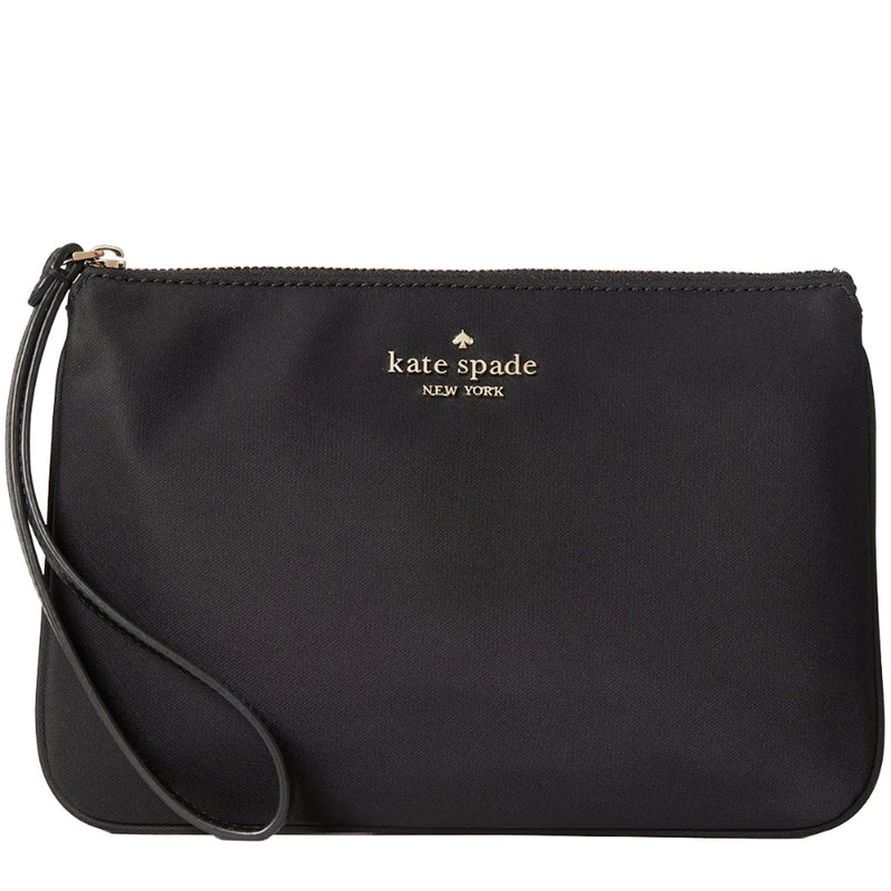 NEW Kate Spade Black Chelsea Medium Nylon Wristlet Pouch Clutch Bag