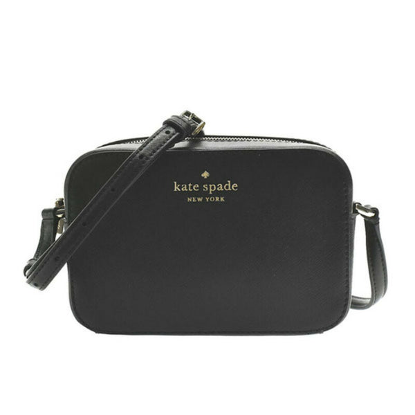 NEW Kate Spade Black Staci Mini Crossgrain Leather Camera Crossbody Bag